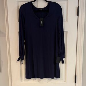 Lulus Navy Blue Split Sleeve Long Sleeve Dress